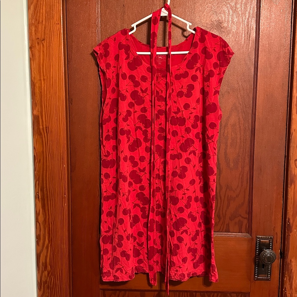 BLUE PLATYPUS Red Cherry Print Dress XL
